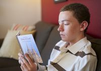 young man reading