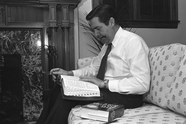 Jeffrey R. Holland studying, November 11, 1980.