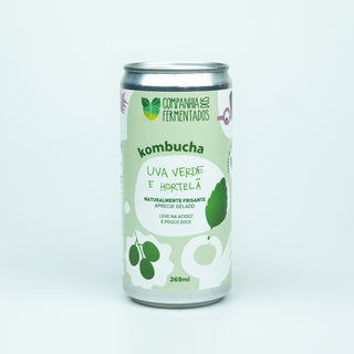 Kombucha de uva verde com hortelã - 269ml