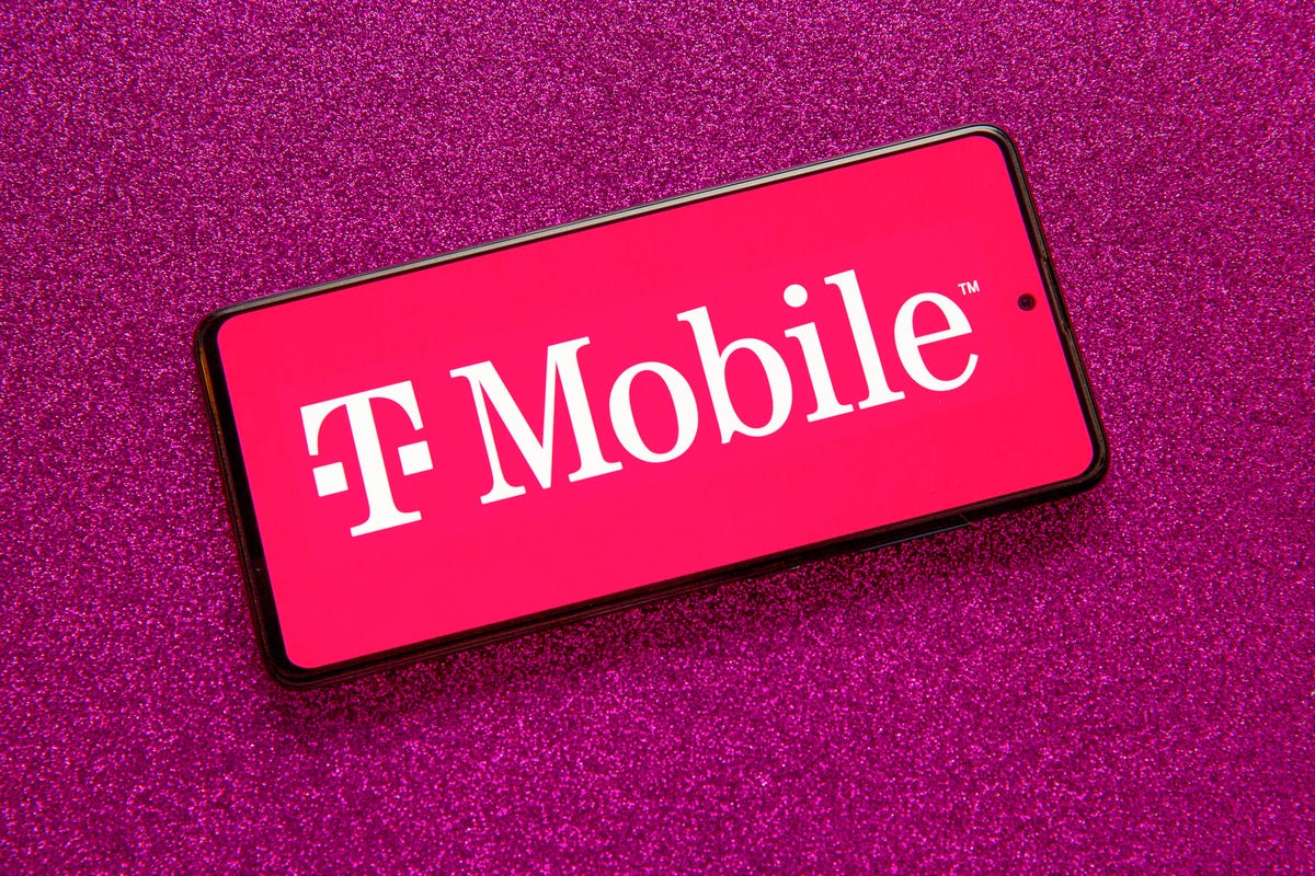 large T-Mobile logo on a phone