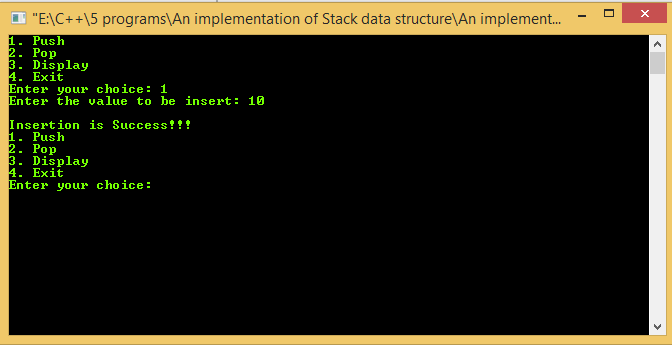 C Program: An Implementation of Stack Data Structure in C (In linked list)