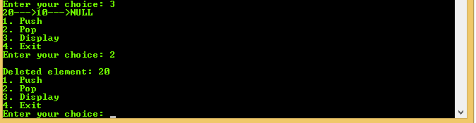 C Program: An Implementation of Stack Data Structure in C (In linked list)
