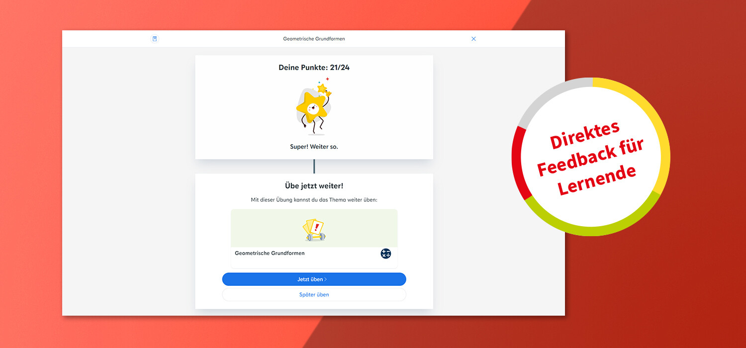 Screenshot aus Diagnose und Fördern Grundschule: Direktes Feedback für Lernende
