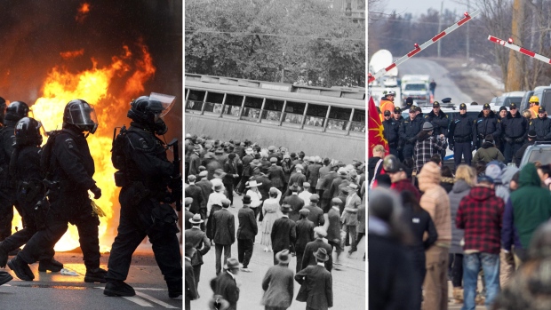 From the 'Winnipeg General Strike' in 1919 to the 'Freedom Convoy' in 2022, here are ten major riots and protests in Canadian history. 