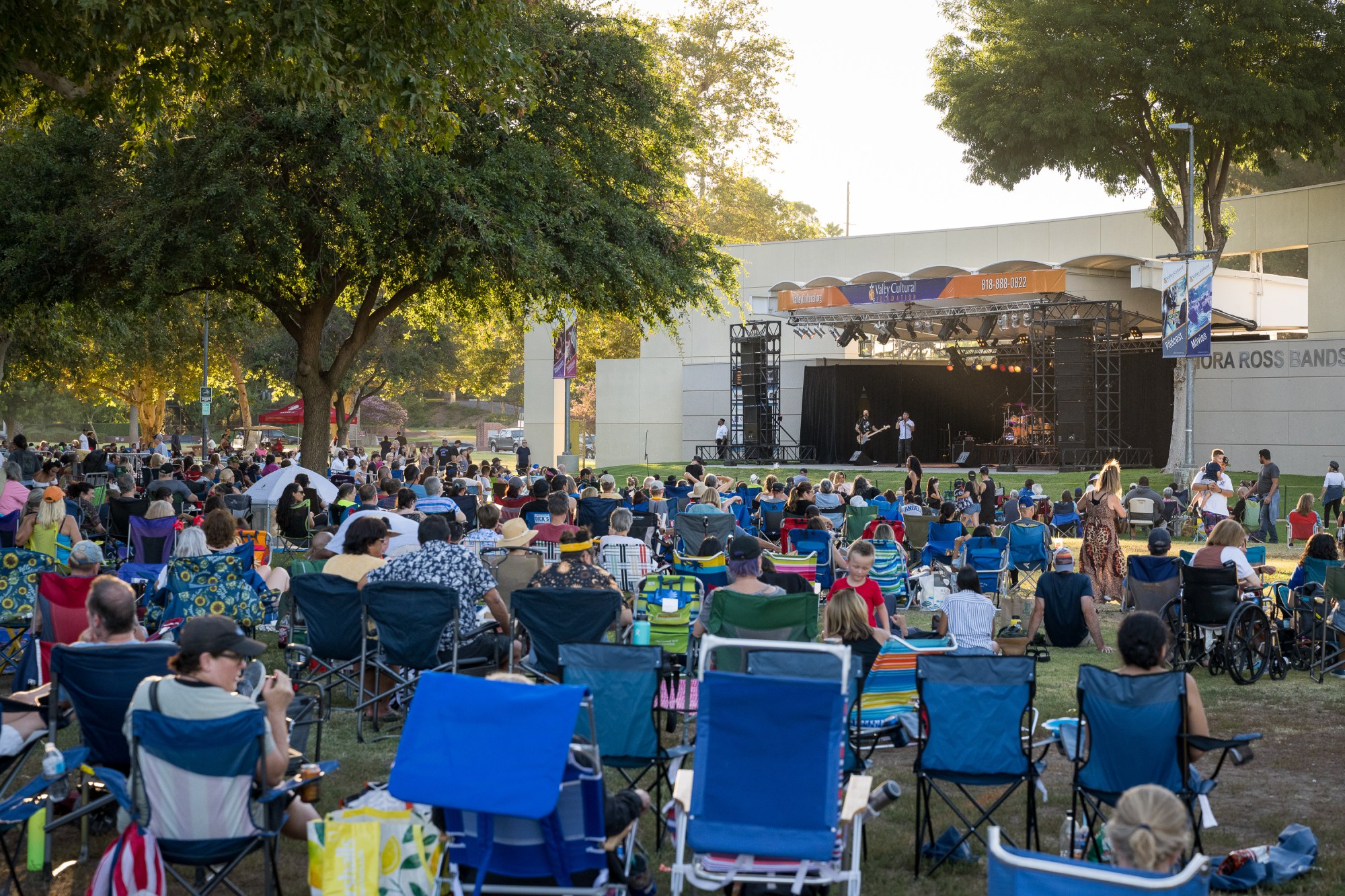 DSB (Don't Stop Believing), a Journey tribute band, performs at the Valley Cultural Foundation's Summer Concerts at Warner Park in Woodland Hills, Sunday, July 10, 2022. (Photo by Michael Owen Baker, contributing photographer)