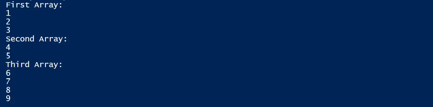 Leeres Array von Arrays in PowerShell mit @()