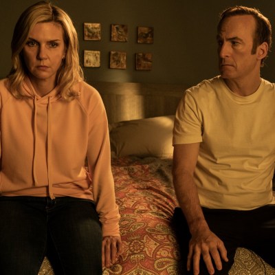 Kim Wexler (Rhea Seehorn) and Jimmy McGill (Bob Odenkirk) in Better Call Saul season 6