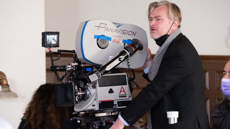 Christopher Nolan on set