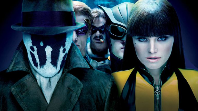 Rorschach and Malin Akerman in Watchmen