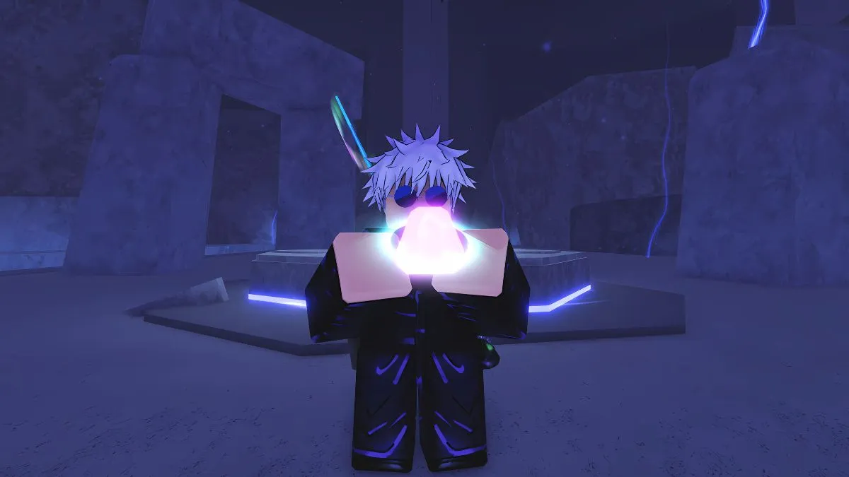 Player holding an Enchant Relic at the Keepers Altar in Fisch Roblox