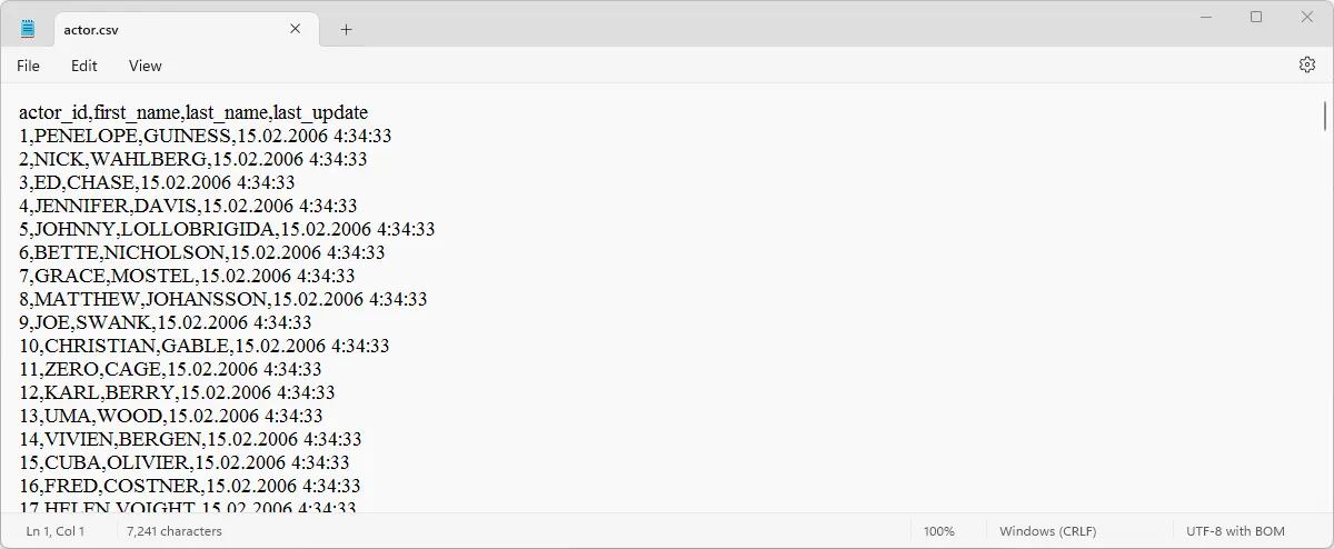 Export MySQL data to CSV via dbForge Studio
