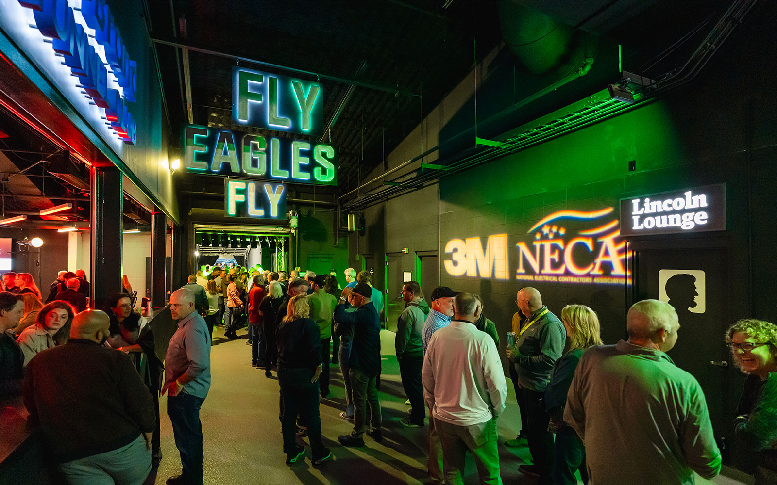 People at an Eagles event in Philadelphia.