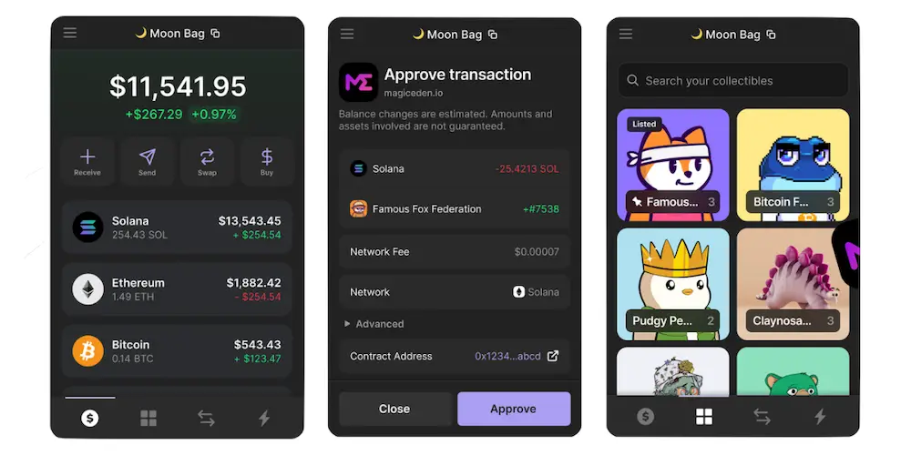 Phantom Wallet markets interface