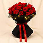 LED Elegance Rose Embrace Hand Bouquet