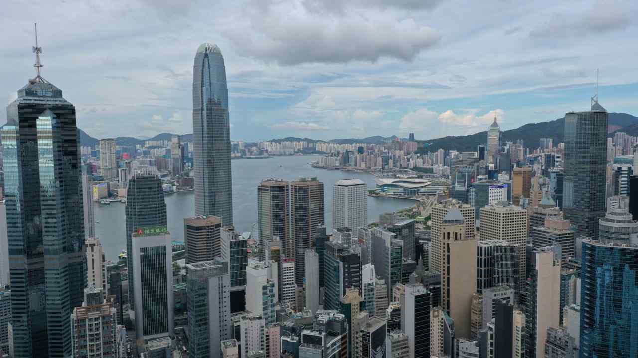 View of skyscrapers filling a city skyline