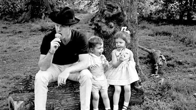 The inspiration: Robert Redford with his children David and Shauna in Central Park, 1966