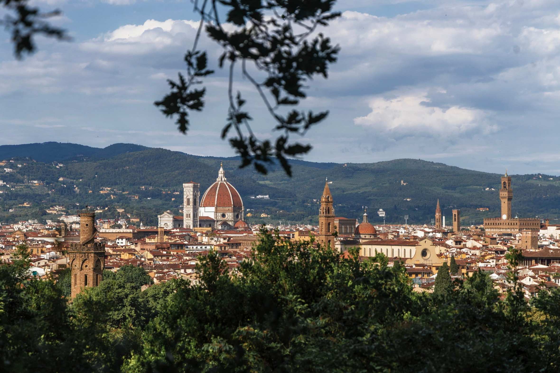 Florence with hills in the background