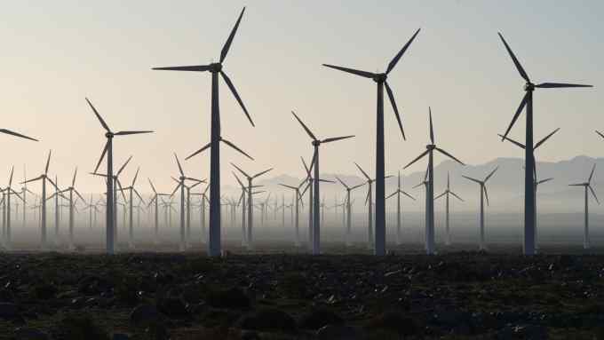 Wind turbines at NextEra’s San Gorgonio Pass wind farm in Whitewater, California