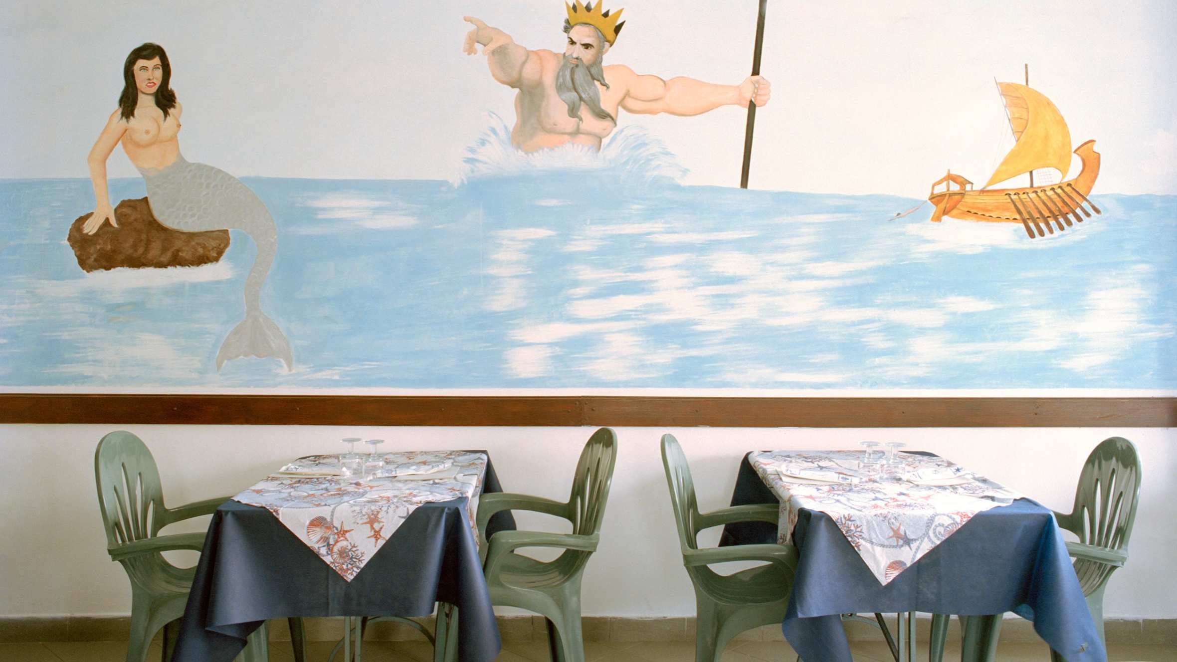 A mural at a restaurant in Palinuro, Campania