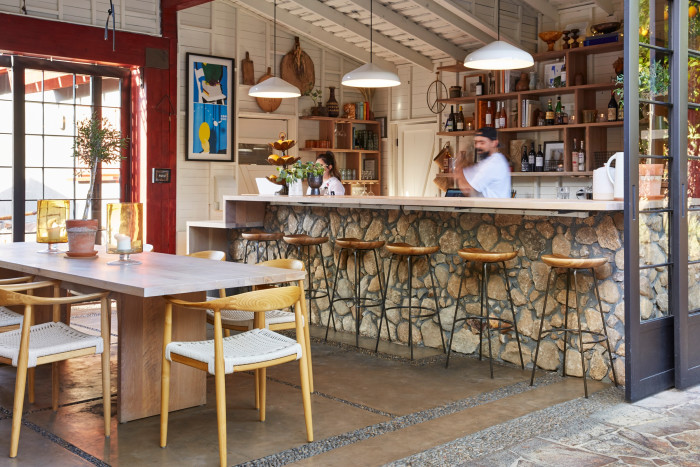 The Barn Kitchen and central bar at Sparrows Lodge