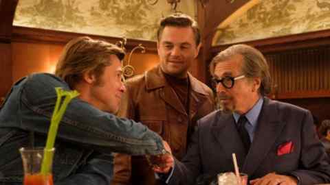From left, Brad Pitt, Leonardo DiCaprio and Al Pacino in 'Once Upon a Time . . . in Hollywood'