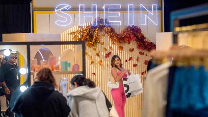 Shoppers inside a Shein store