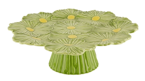 a floral-shaped cake stand
