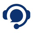 Logo Central de Atendimento - headfone azul