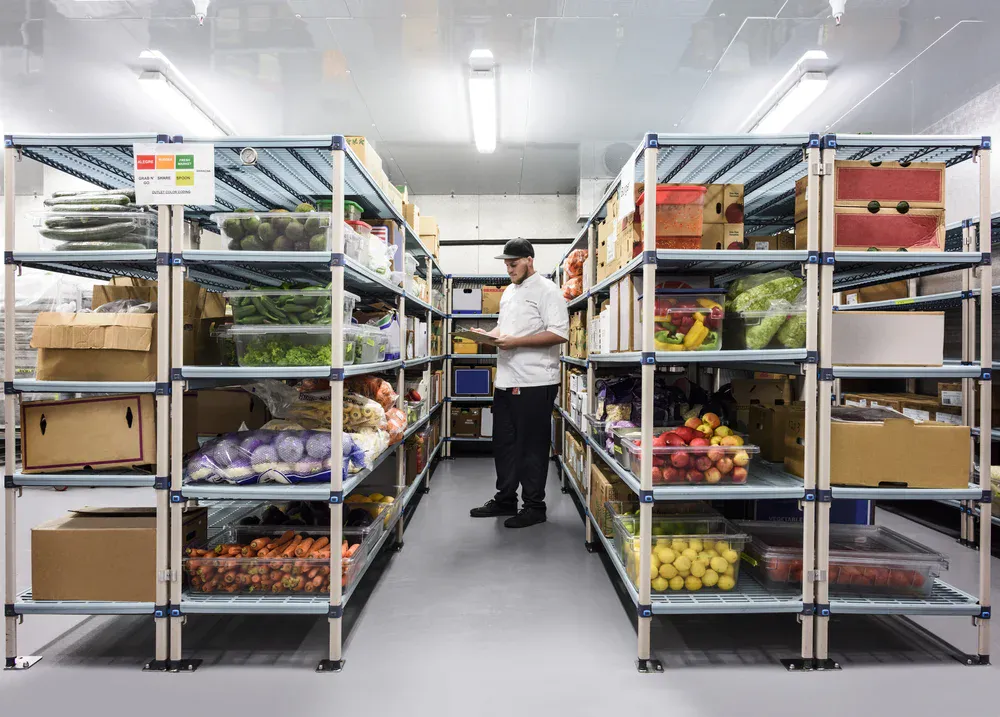 Chef taking stock of the pantry