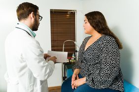 overweight woman at doctor