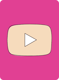 Banner ícone de vídeo rosa