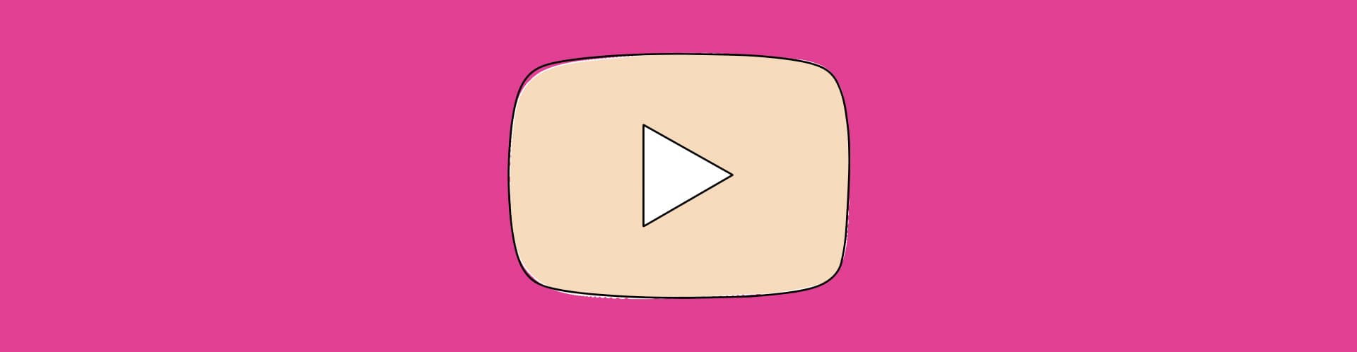 Banner ícone de vídeo rosa