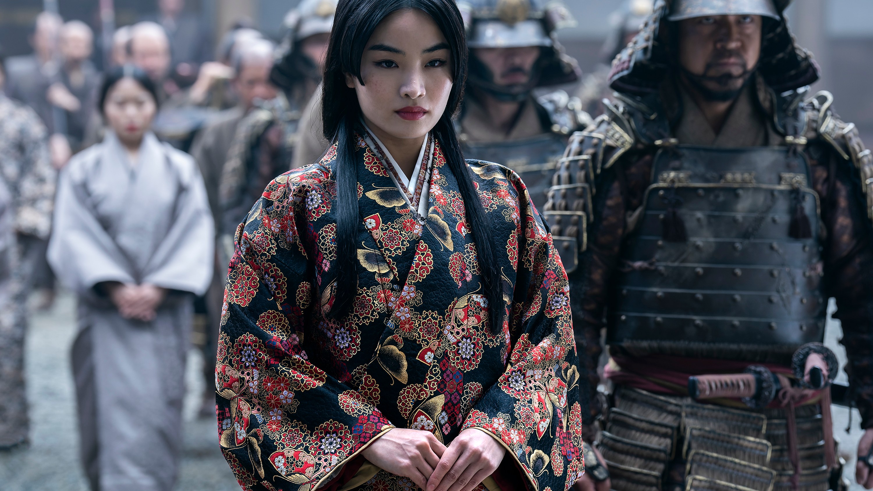 'SHOGUN' --  Crimson Sky -- Episode 9 (Airs April 16)  Pictured (C):  Anna Sawai as Toda Mariko.  CR: Katie Yu/FX