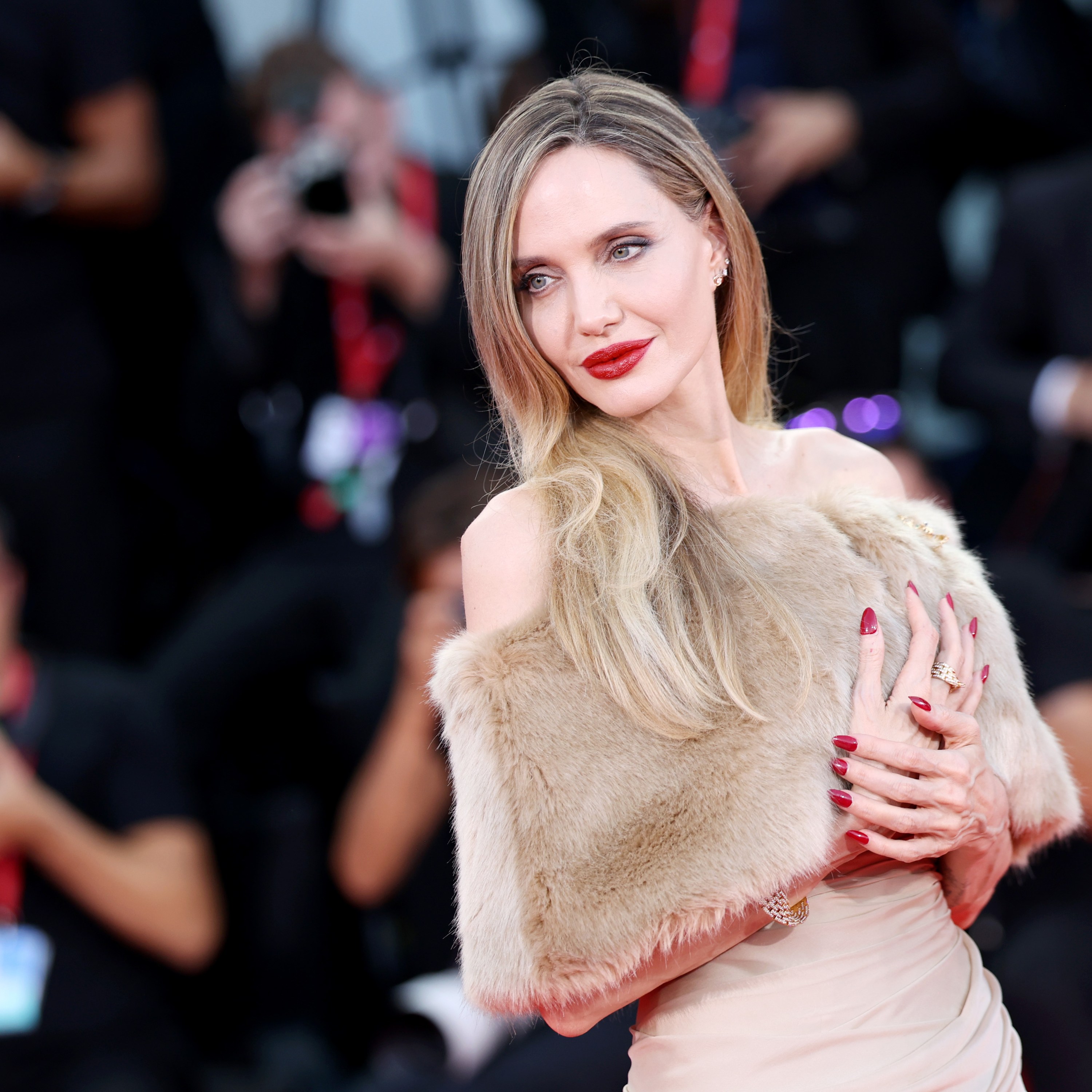 VENICE, ITALY - AUGUST 29: Angelina Jolie attends a red carpet for 'Maria' during the 81st Venice International Film Festival on August 29, 2024 in Venice, Italy. (Photo by Vittorio Zunino Celotto/Getty Images)