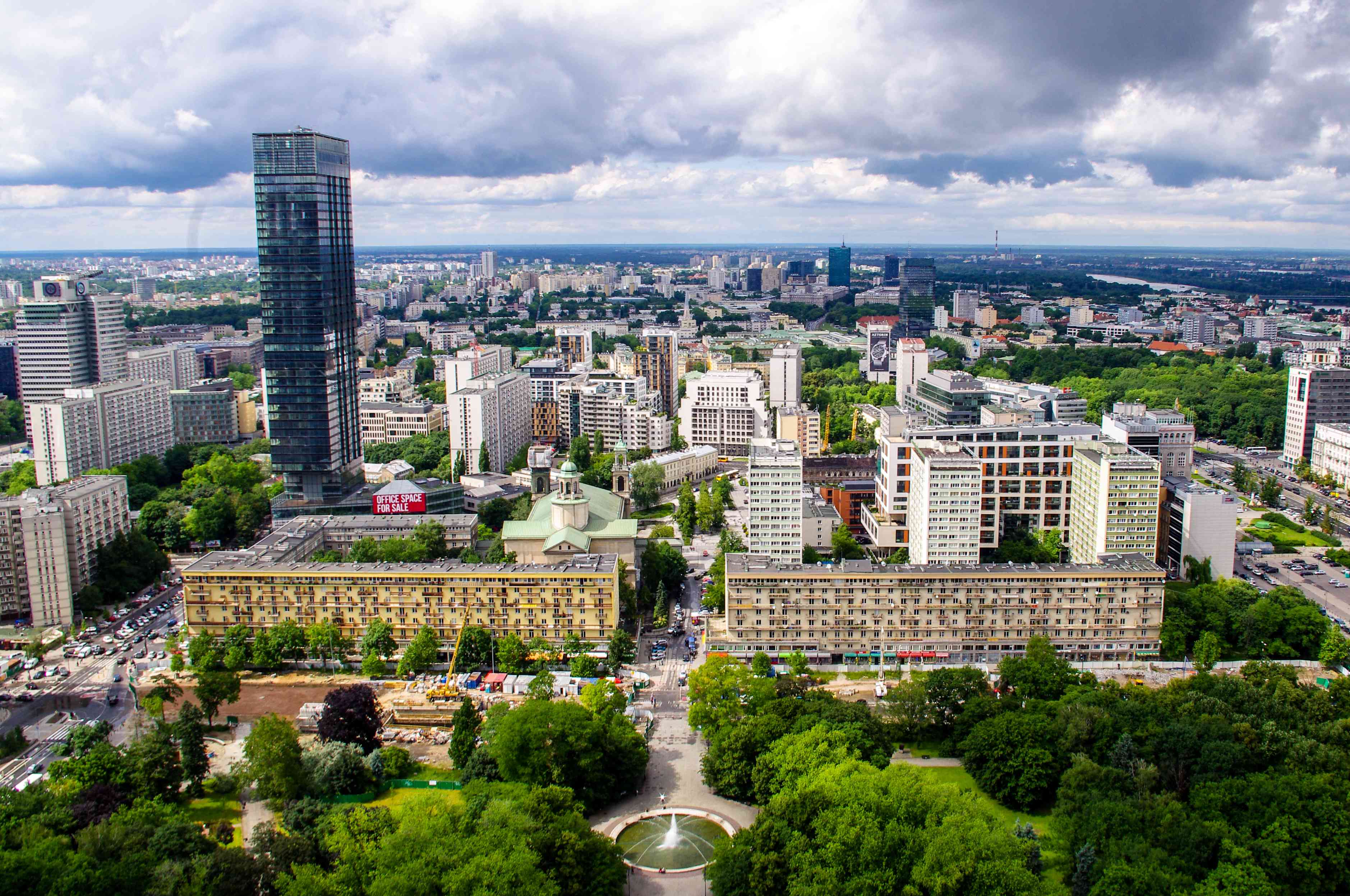 Warsaw City view and Cityscape Skyline