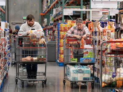 People shop at a supermarket in Foster City, California, the United States, Jan. 11, 2024.