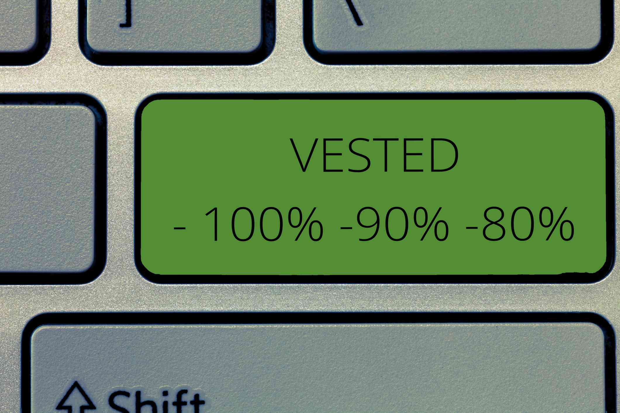 An enter key that says vested, with percentages