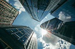 Looking up at Skyscrapers