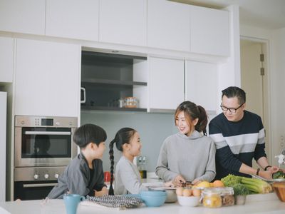 Family in kitchen