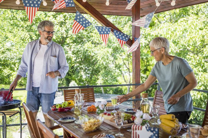 Couple celebrating July 4th