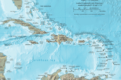 Map of the Caribbean by the CIA World Factbook