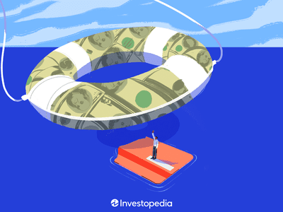 An illustration of a man on an orange raft in the middle of the ocean with a giant life raft decorated as money thrown to him for the best loans for bad credit article.
