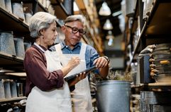 Two workers in warehouse