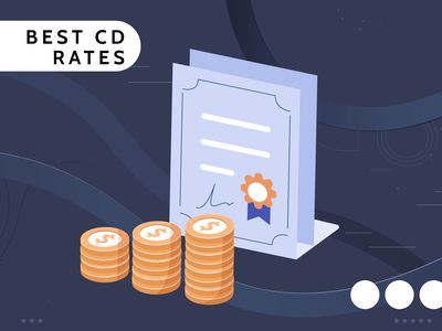 Investopedia custom visual asset showing stacks of change and a certificate, with the title Best CD Rates