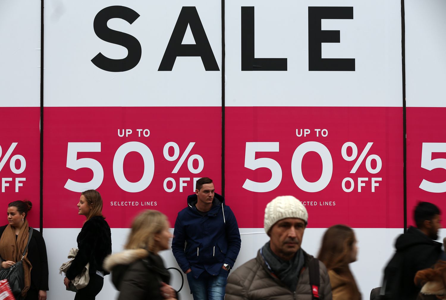 Shoppers At The Post-Christmas Sales