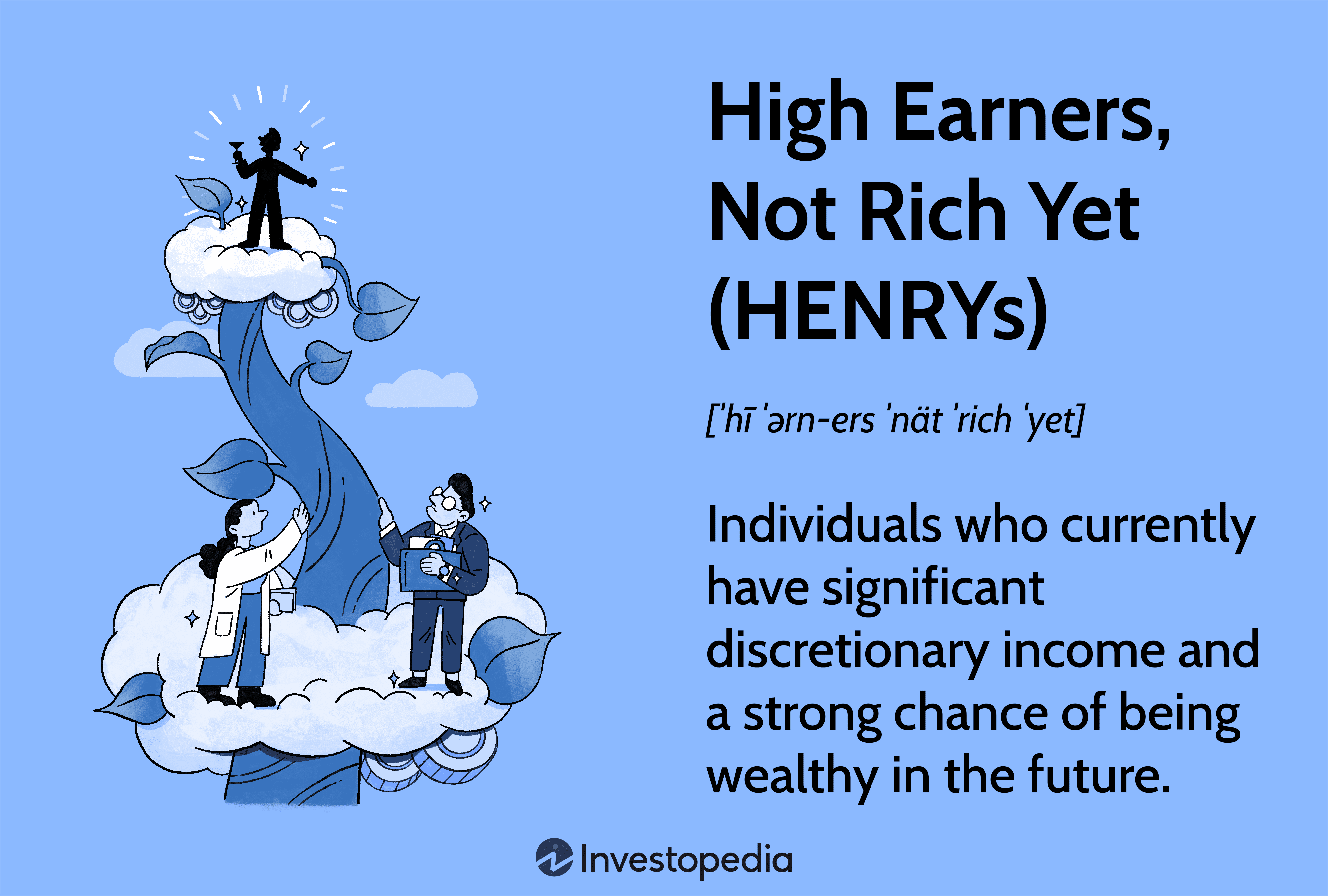 High Earners, Not Rich Yet (HENRYs): Individuals who currently have significant discretionary income and a strong chance of being wealthy in the future.