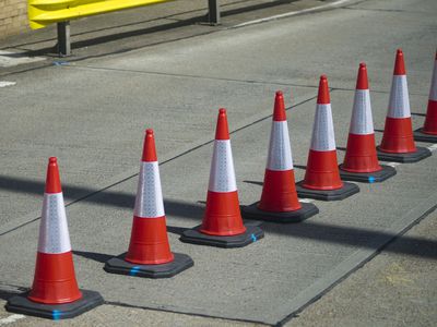 View of traffic cones