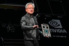 Nvidia's CEO Jensen Huang delivers his keystone speech ahead of the Computex 2024 event in Taipei on June 2, 2024.