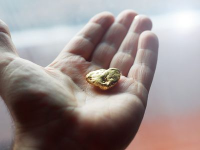 Hand Holding a Gold Nugget