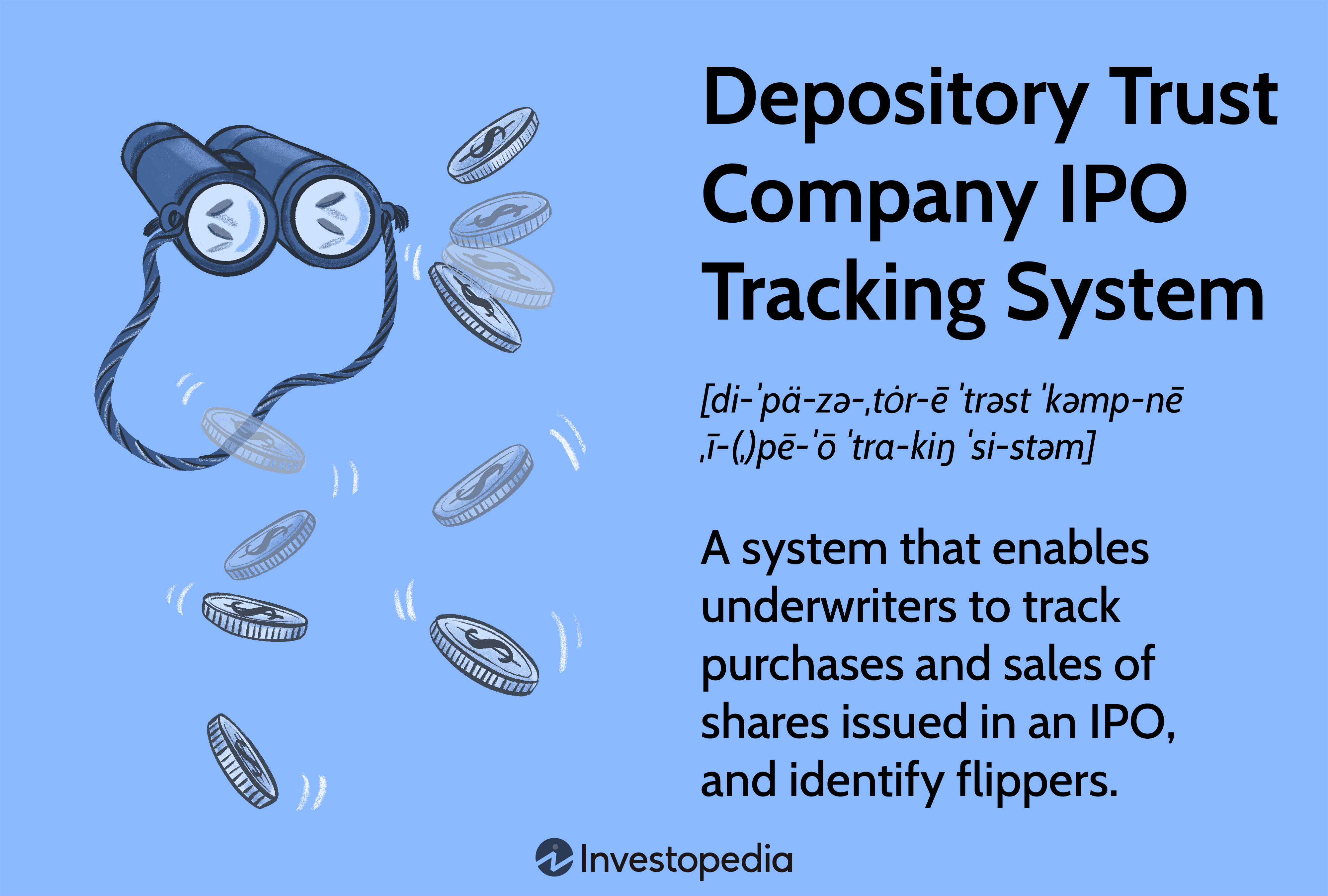 Depository Trust Company IPO Tracking System: A system that enables underwriters to track purchases and sales of shares issued in an IPO, and identify flippers.